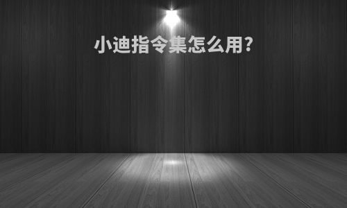小迪指令集怎么用?