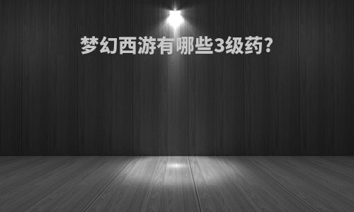 梦幻西游有哪些3级药?