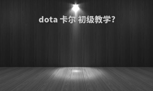 dota 卡尔 初级教学?