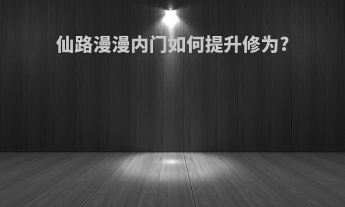 仙路漫漫内门如何提升修为?