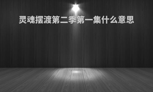 灵魂摆渡第二季第一集什么意思