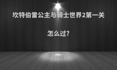 坎特伯雷公主与骑士世界2第一关怎么过?