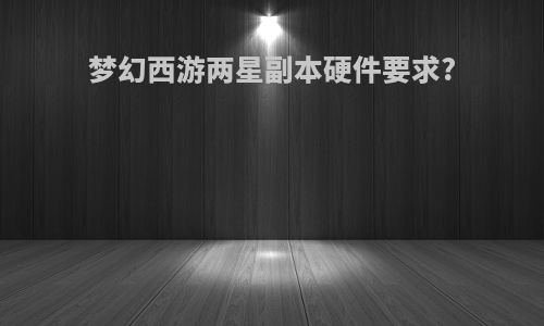 梦幻西游两星副本硬件要求?