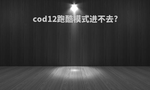 cod12跑酷模式进不去?
