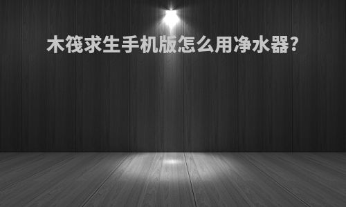 木筏求生手机版怎么用净水器?