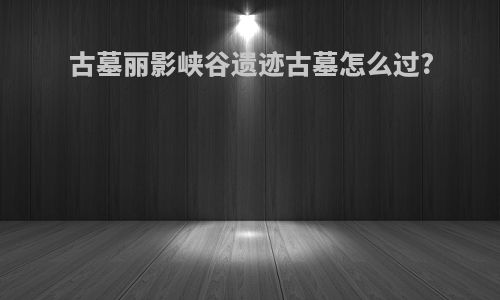 古墓丽影峡谷遗迹古墓怎么过?