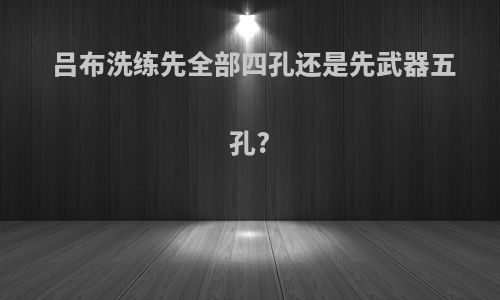 吕布洗练先全部四孔还是先武器五孔?
