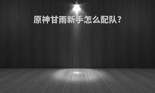 原神甘雨新手怎么配队?