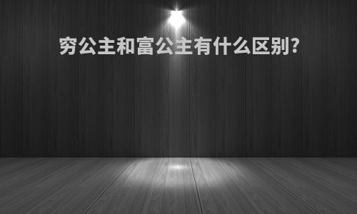 穷公主和富公主有什么区别?