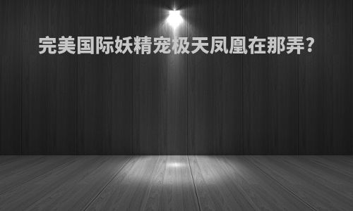 完美国际妖精宠极天凤凰在那弄?