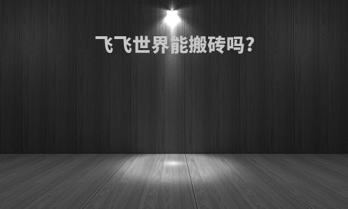 飞飞世界能搬砖吗?
