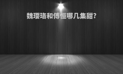 魏璎珞和傅恒哪几集甜?