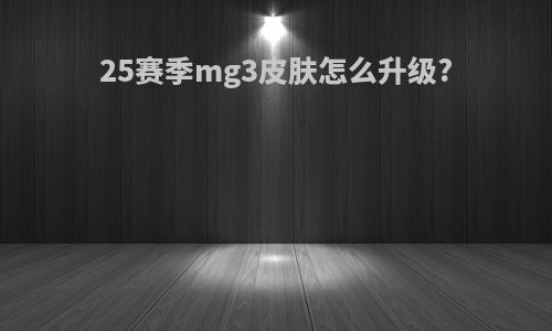 25赛季mg3皮肤怎么升级?