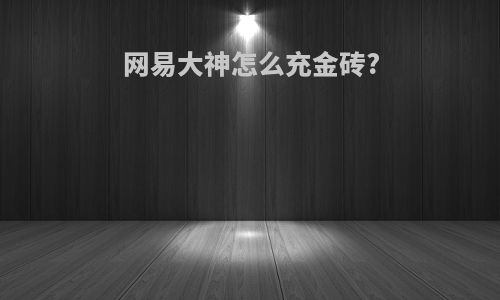 网易大神怎么充金砖?