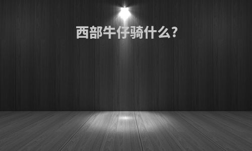 西部牛仔骑什么?