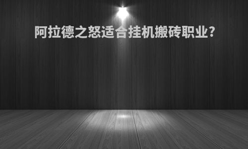 阿拉德之怒适合挂机搬砖职业?