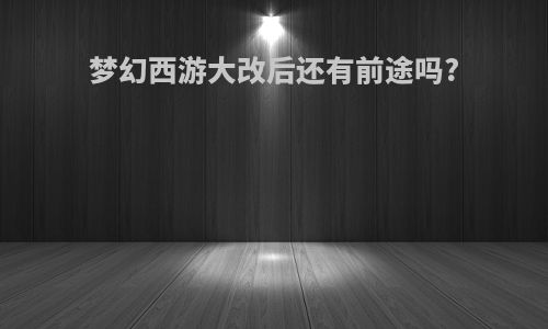 梦幻西游大改后还有前途吗?