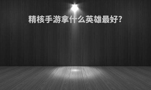 精核手游拿什么英雄最好?