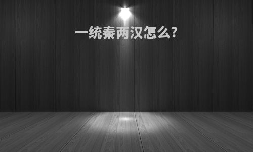 一统秦两汉怎么?