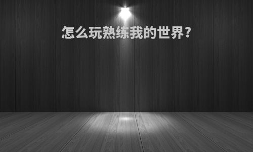 怎么玩熟练我的世界?