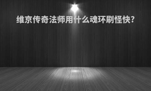 维京传奇法师用什么魂环刷怪快?