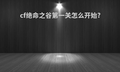 cf绝命之谷第一关怎么开始?