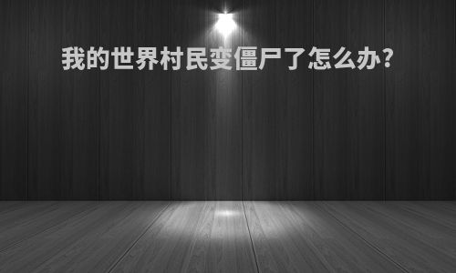 我的世界村民变僵尸了怎么办?