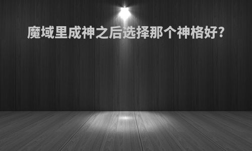魔域里成神之后选择那个神格好?