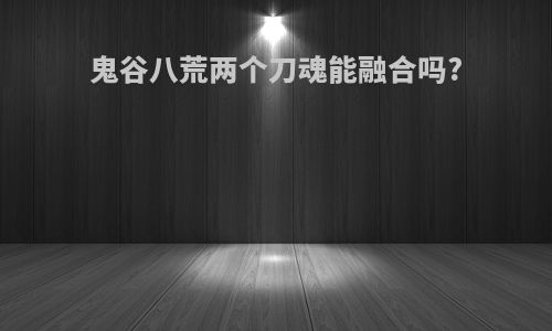 鬼谷八荒两个刀魂能融合吗?