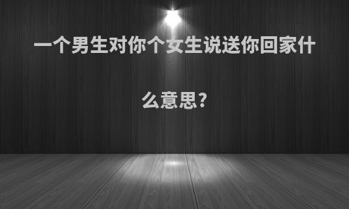 一个男生对你个女生说送你回家什么意思?