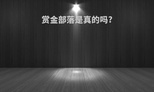 赏金部落是真的吗?