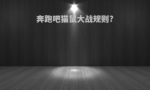 奔跑吧猫鼠大战规则?