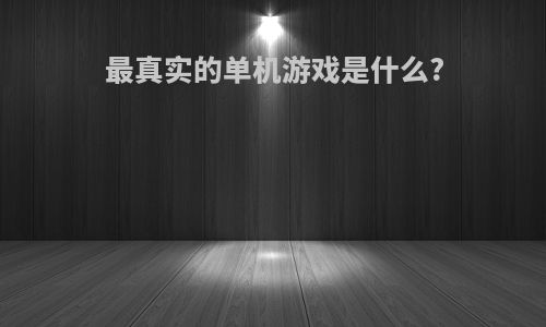最真实的单机游戏是什么?