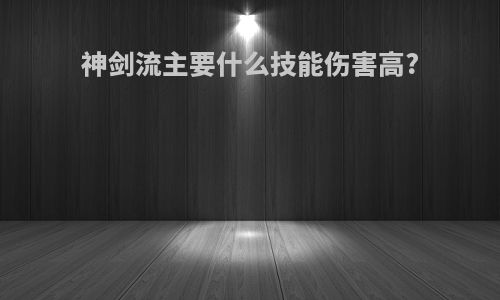 神剑流主要什么技能伤害高?