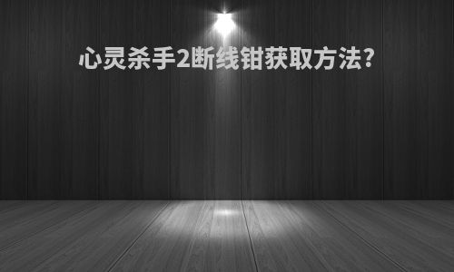 心灵杀手2断线钳获取方法?