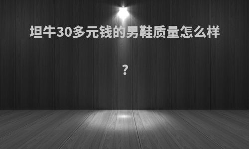 坦牛30多元钱的男鞋质量怎么样?