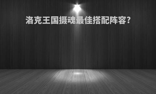 洛克王国摄魂最佳搭配阵容?