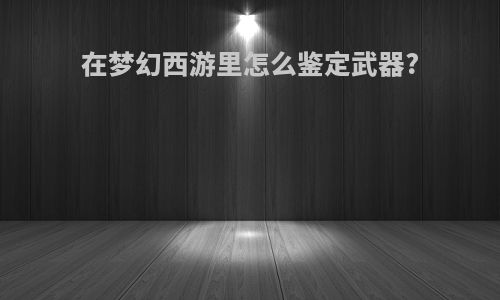 在梦幻西游里怎么鉴定武器?