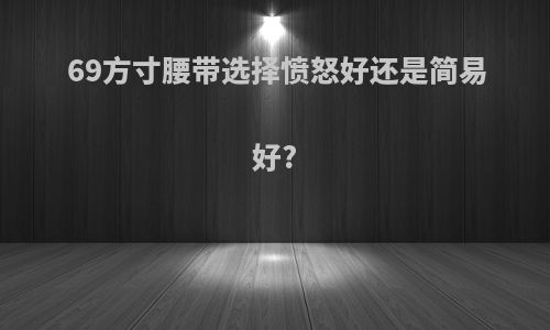 69方寸腰带选择愤怒好还是简易好?