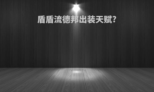 盾盾流德邦出装天赋?
