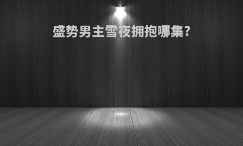 盛势男主雪夜拥抱哪集?
