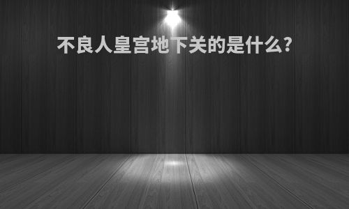 不良人皇宫地下关的是什么?