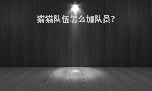 猫猫队伍怎么加队员?