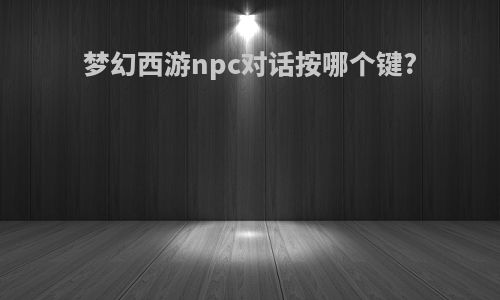 梦幻西游npc对话按哪个键?