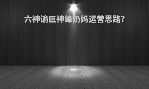 六神谕巨神峰奶妈运营思路?