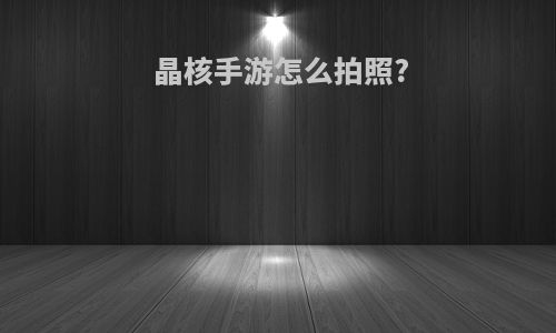 晶核手游怎么拍照?