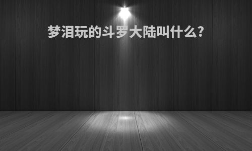 梦泪玩的斗罗大陆叫什么?
