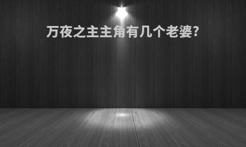 万夜之主主角有几个老婆?
