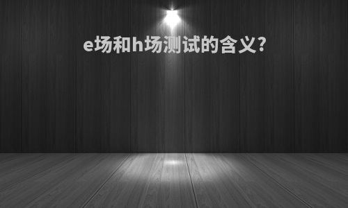 e场和h场测试的含义?