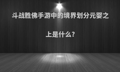 斗战胜佛手游中的境界划分元婴之上是什么?